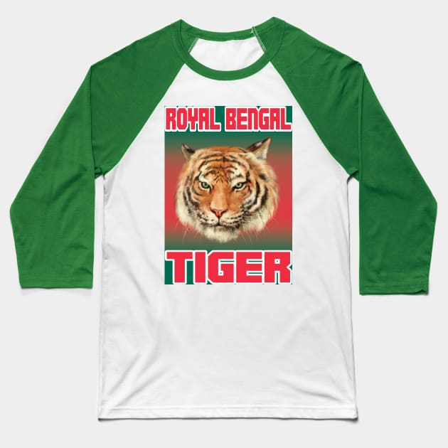 Royal Bengal Tiger Baseball T-Shirt by Tapan